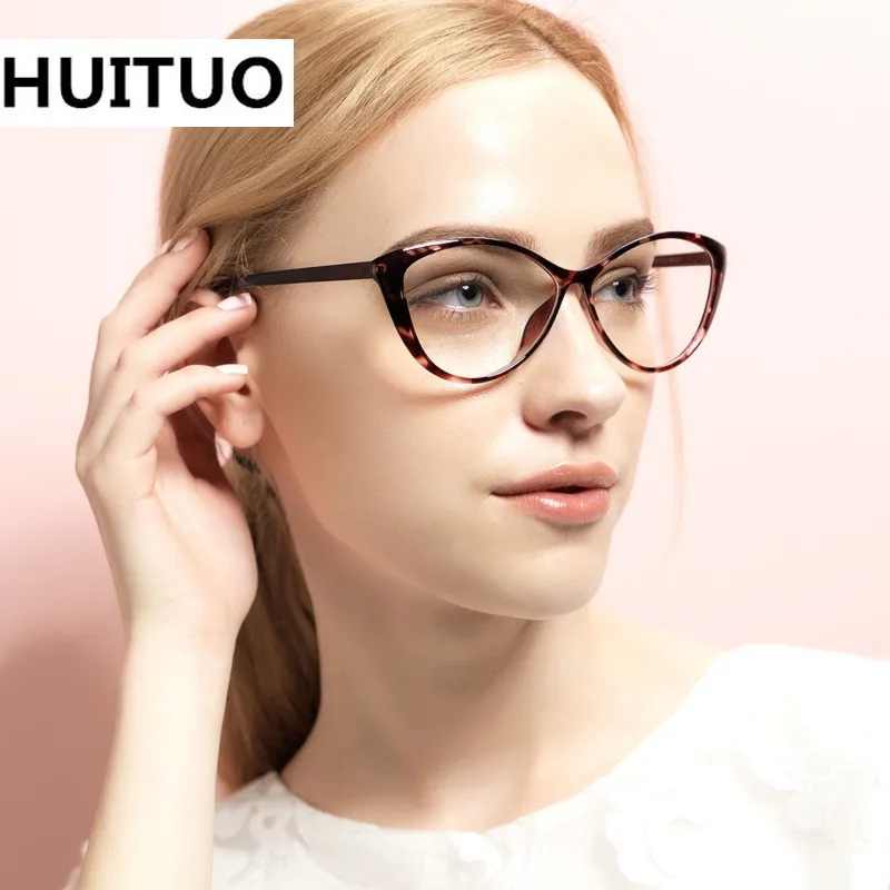 HUITUO N TR90, очки, очки, женские, класс, прозрачные очки, Ретро стиль, компьютерные оправы для очков, для женщин, кошачий глаз, оптические очки