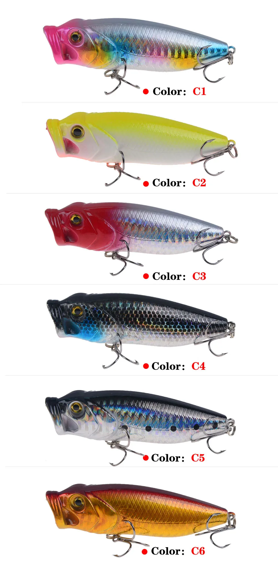 LINGYUE 1 шт. Topwater Поппер Рыболовные Приманки 3D воблер с глазами воблер рыболовные снасти 5 цветов доступны жесткие приманки