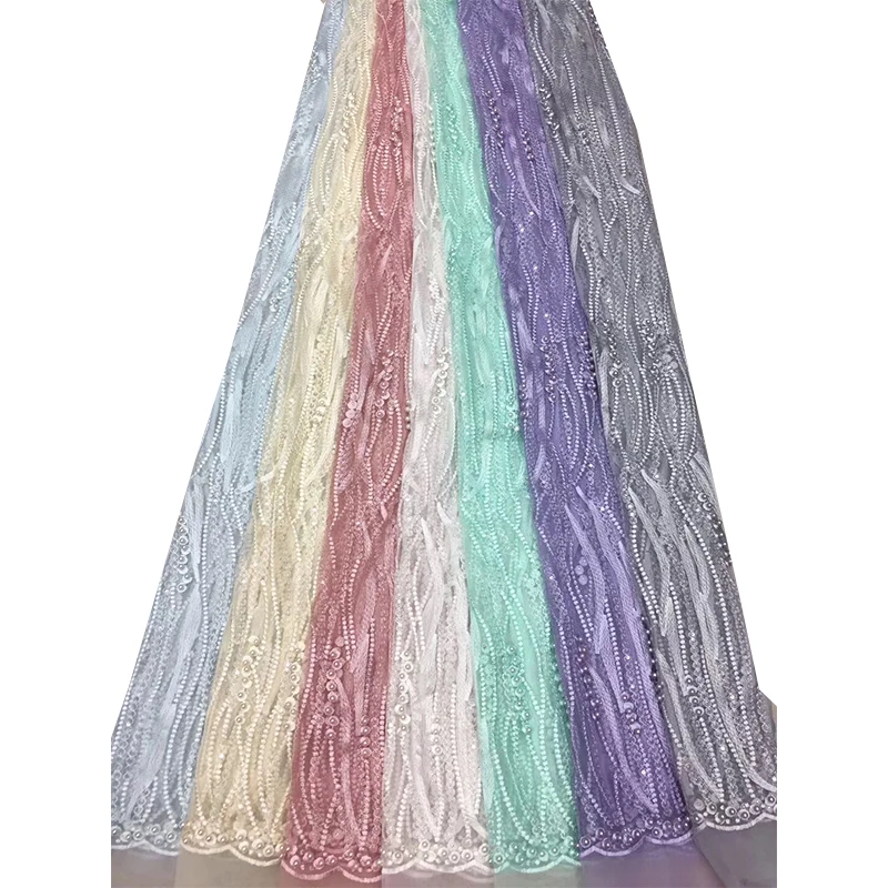 Африканская французская кружевная ткань с 3D цветами Высококачественная