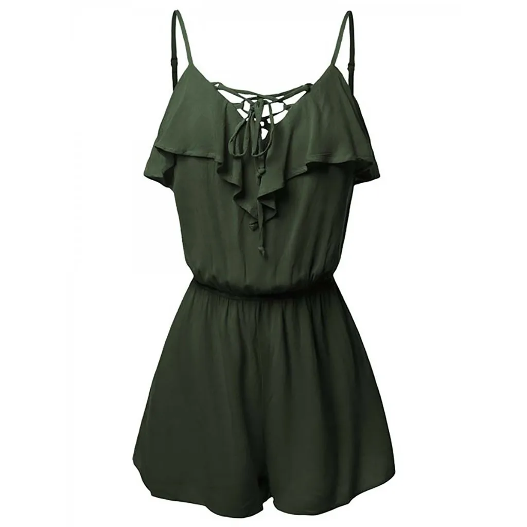 Женский комбинезон W422 свободный без рукавов | Женская одежда