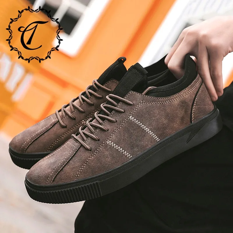 CatriCa Male Designer Leather Men Shoes Fashion High Quality Trainers Chunky Brand Casual Sneakers 2019 Black Brwon Gray 2602 | Обувь