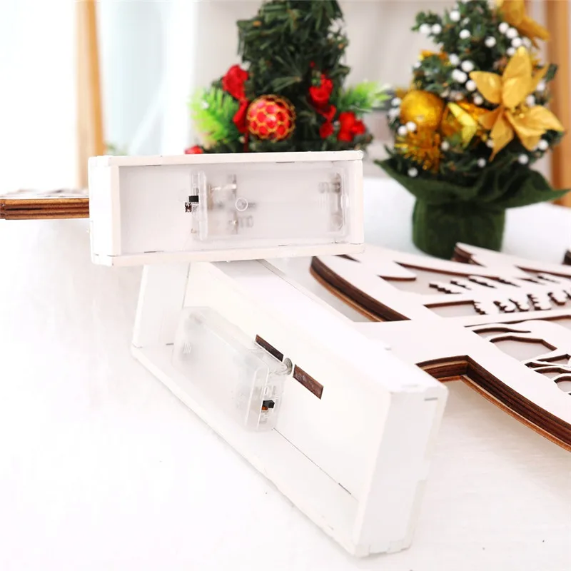 Четырехместная Деревянная Рождественская елка настольная лампа светящаяся