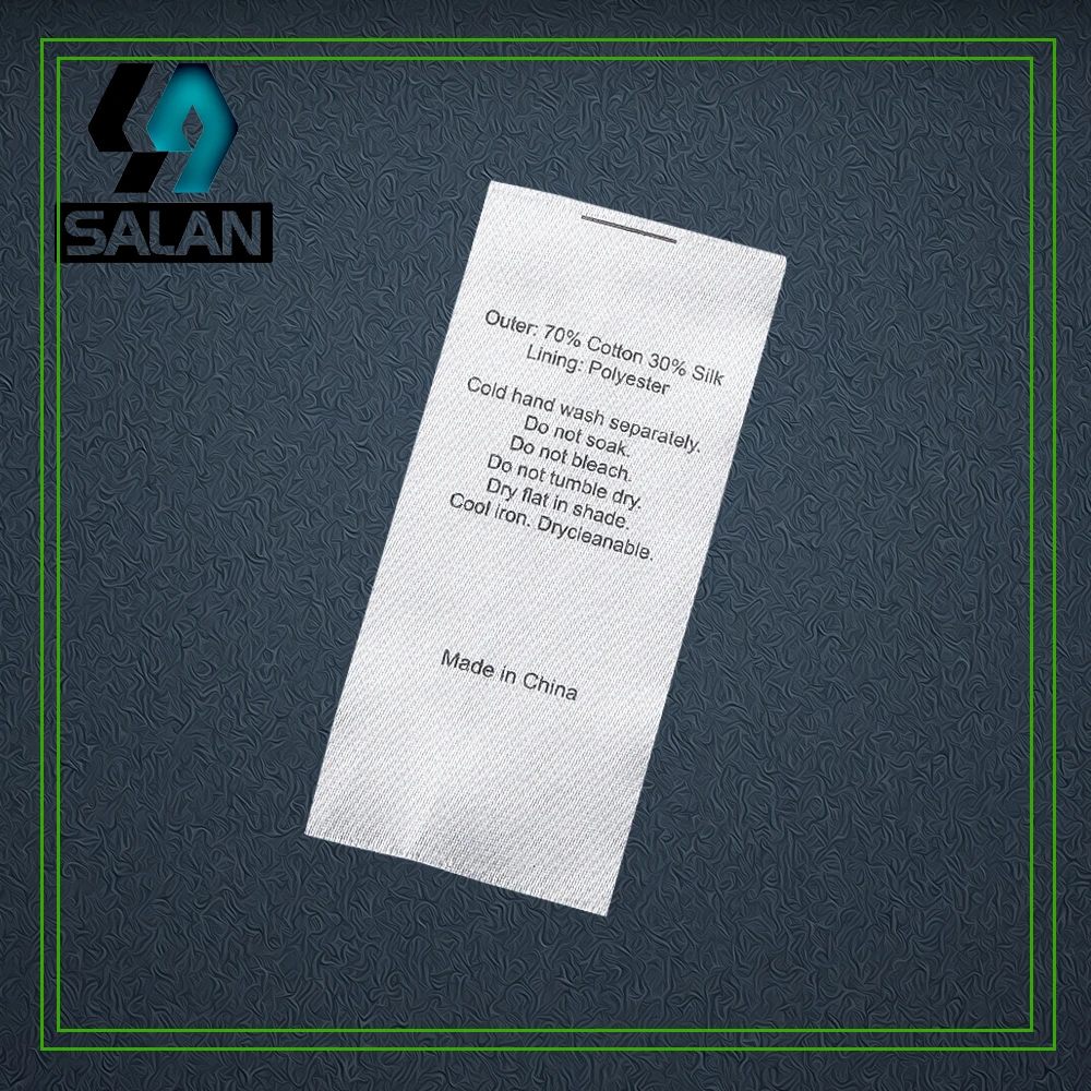 

single ribbon printed tag cloth care label custom logo printed clothing tags satin sewing labels