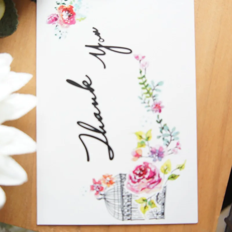 

multi-use 50pcs Mini thank you Card flower birdcage style Scrapbooking party invitation cards valentine Christmas Scrapbooking