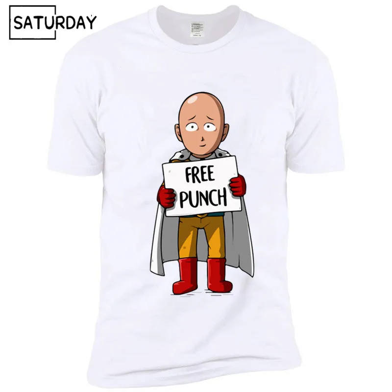 Аниме One Punch Man печатная Мужская футболка модная классная удобная мужская футболка Повседневная футболка для мужчин