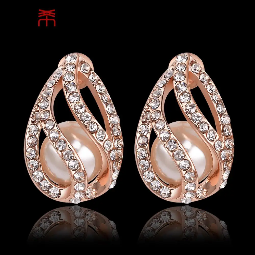 Water drop shape 18K gold plated Pearl Earrings|jewelry cosmetic|jewelry bambooearrings india |