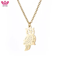 charm cute owl choker necklace women simple gold cartoon owl stainless steel necklace fashion jewelry accessories 2020