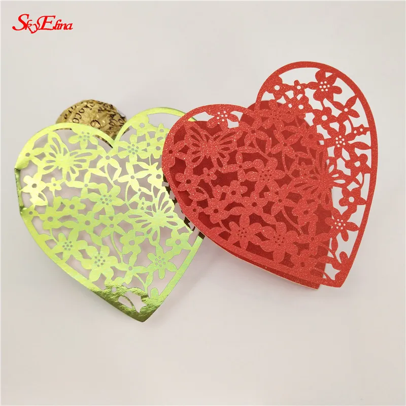 10/50/100 pcs Greeting Cards Small Folding Heart Shape Lovely Message Card Invitation for Anniversary Valentines Day 5z |