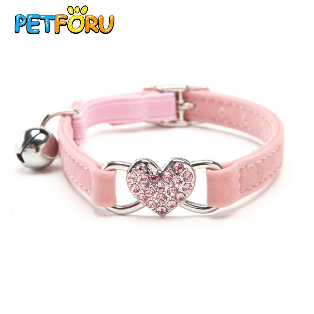 PETFORU ошейник для кошек с колокольчиком Регулируемый Флокированный воротник