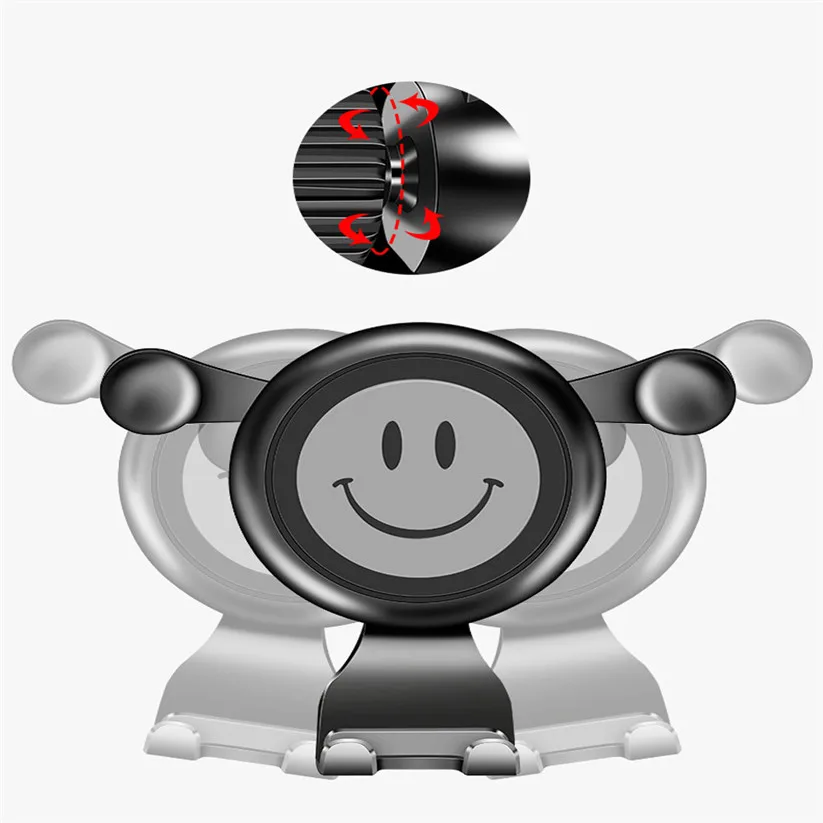 Car-styling wupp Mounts Holder 360 Rotating Gravity Car Mount Air Vent Creative Smiley Face Bracket td0821 dropship | Автомобили и
