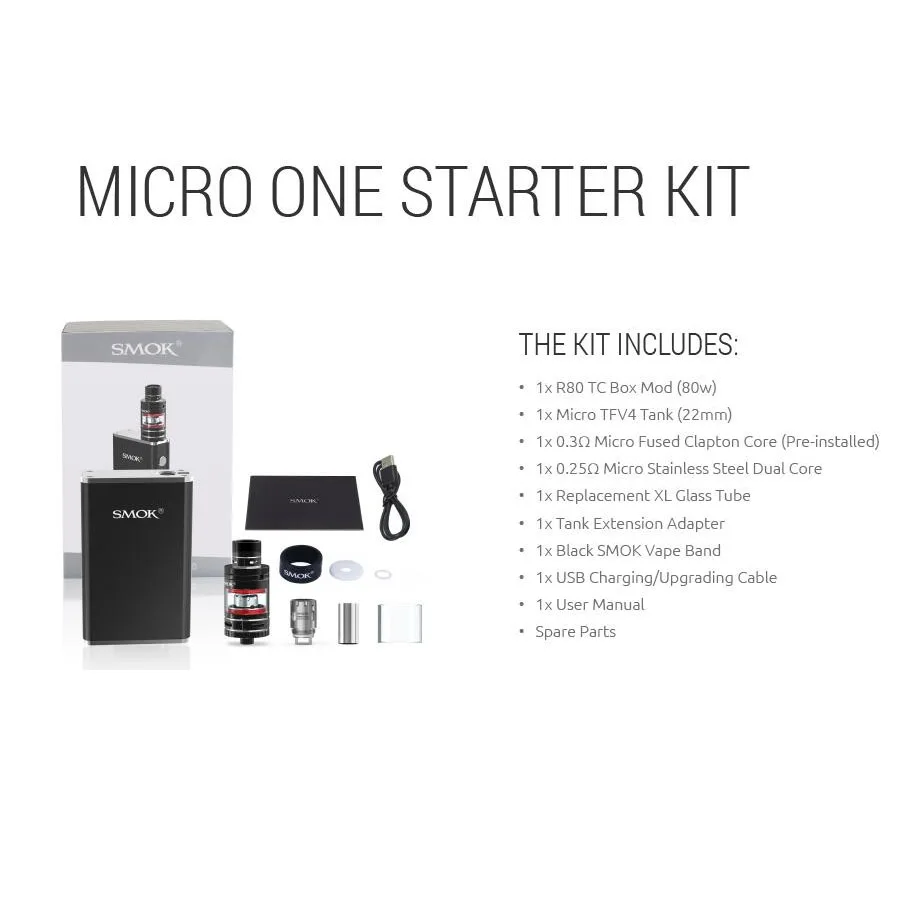 Электронная сигарета набор Vape ручка SMOK Micro One R80 коробка мод для TFV4 атомайзер