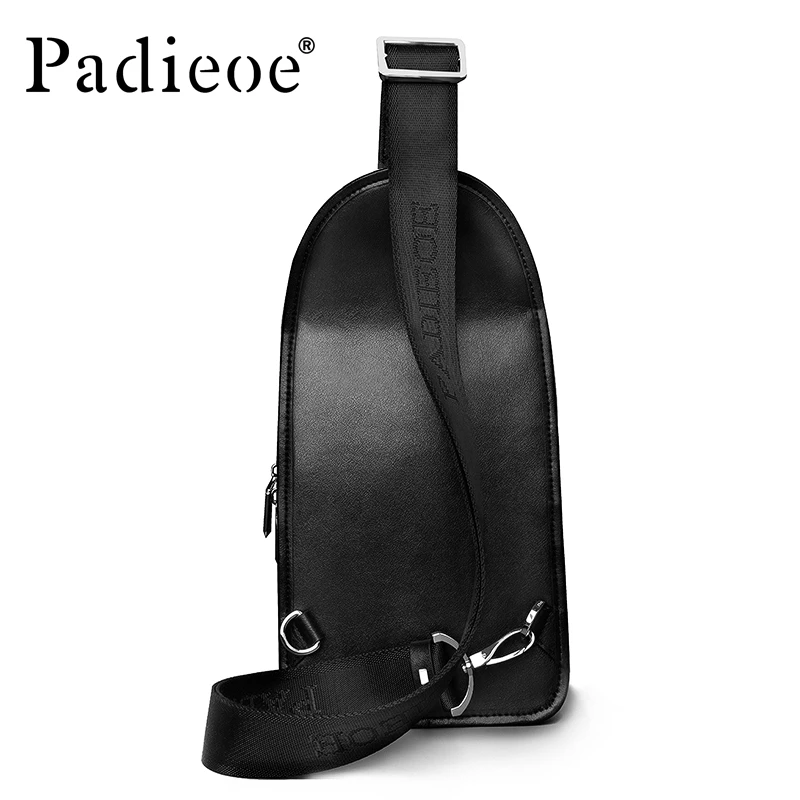 Мужская сумка Кроссбоди Padieoe черная из натуральной кожи 2019|bag free|leather crossbody bagmens