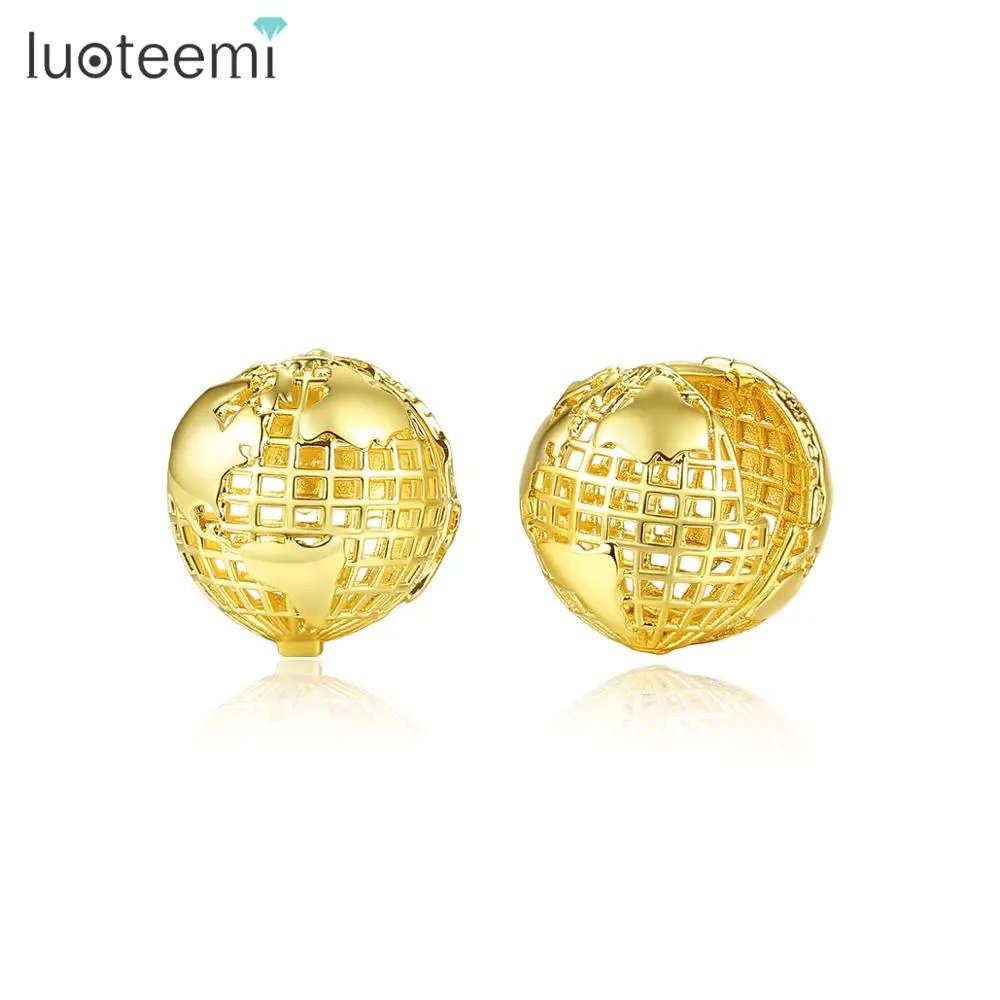 Изысканные серьги-гвоздики LUOTEEMI с шариками для женщин свиданий вечерние