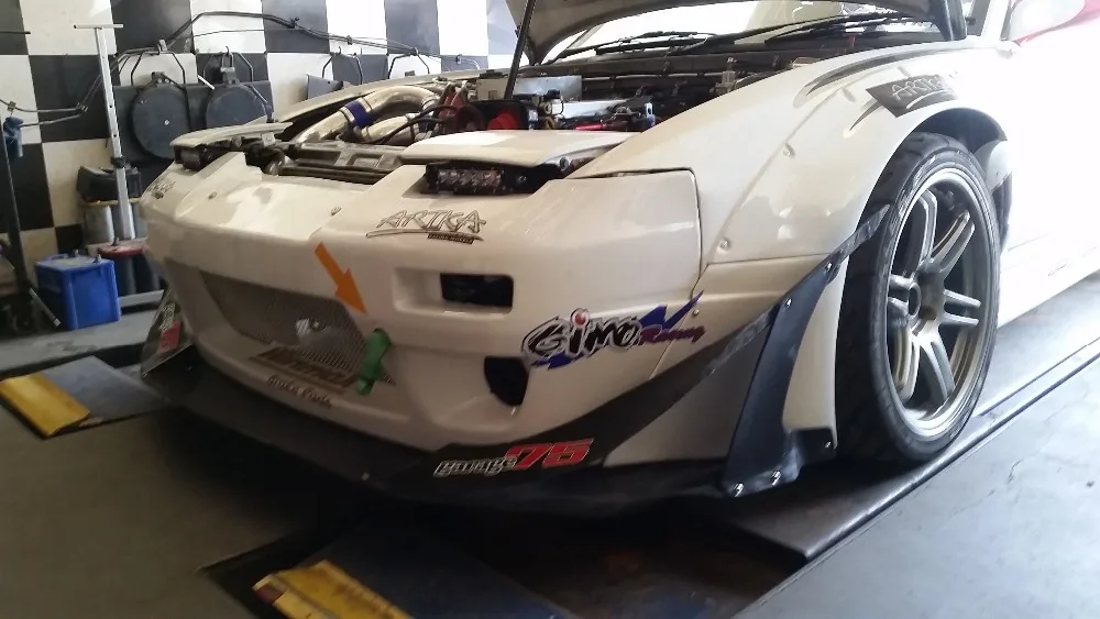 Передняя губа CF для 180SX RPS13 Rocket Bunny V2 передняя бампера из углеродного волокна|front