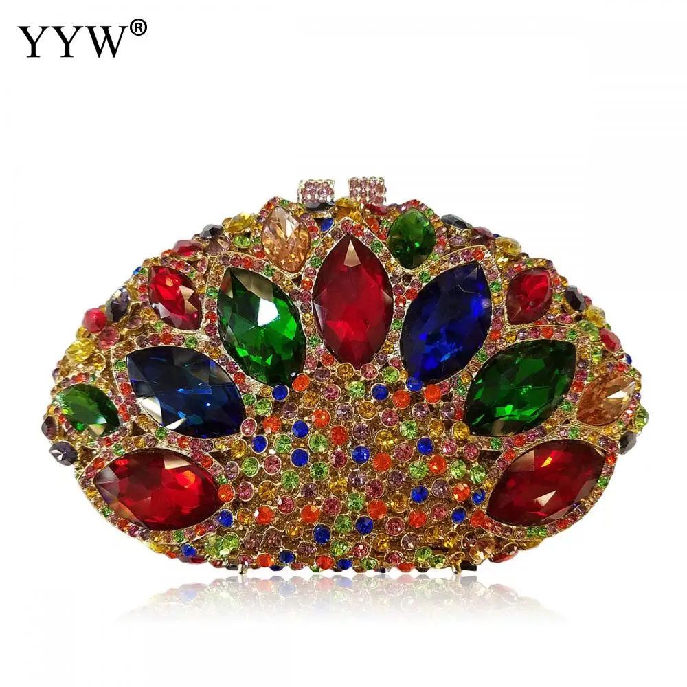 Женская сумка клатч с цветочным рисунком Серебристые сумки кристаллами на