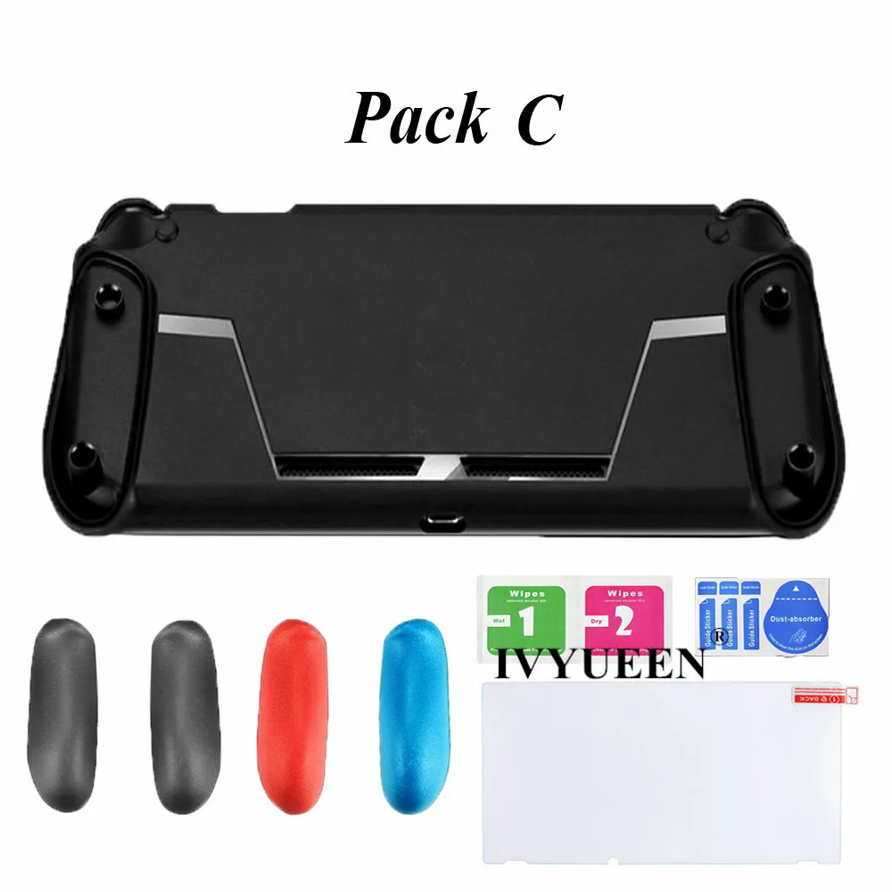 Pack C Защитный мягкий чехол-накладка IVYUEEN для пульта переключателя с игровой картой, прорезь для ручки, захваты для амортизации и защиты от царапин - Цвет: Pack C