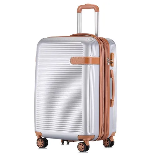 Silver grey Klqdzms 20/24 дюймов ABS+ PC Сумки на колёсиках Чемодан бренд дорожного чемодана чемодан на колесиках ручной клади чемодан универсальный колеса для Для мужчин женского - Цвет: Silver grey