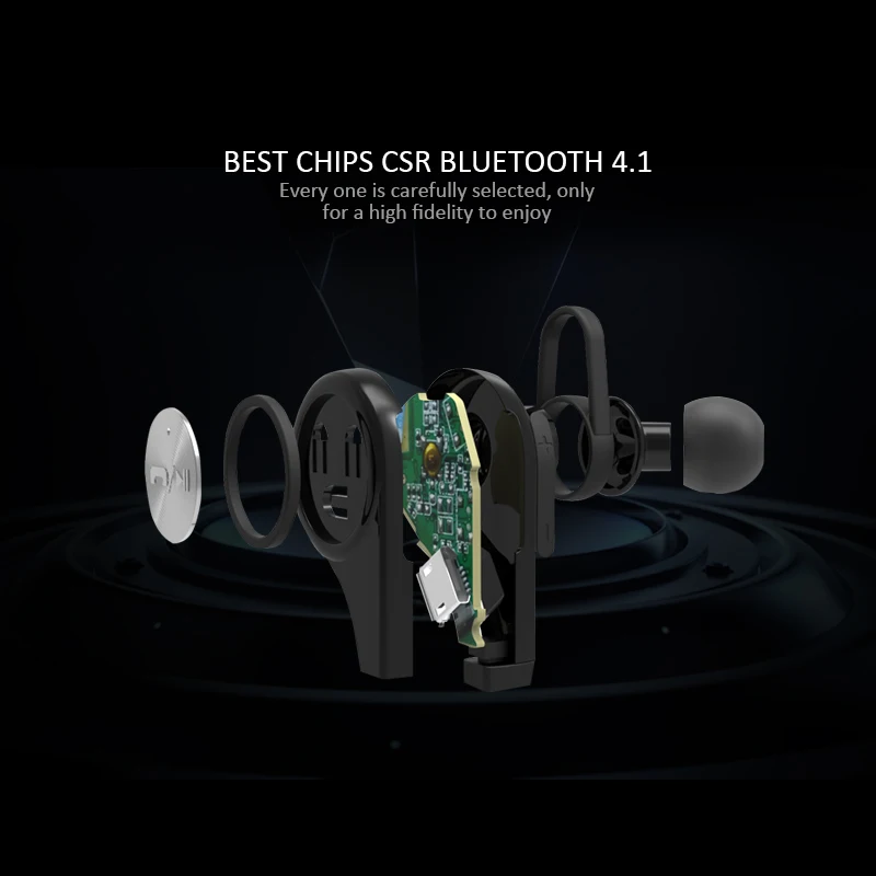 Magift6 Bluetooth Wireless Earphone With Micphone Handsfree for Smartphone Sports Noise Cancelling Stereo Earphones | Электроника