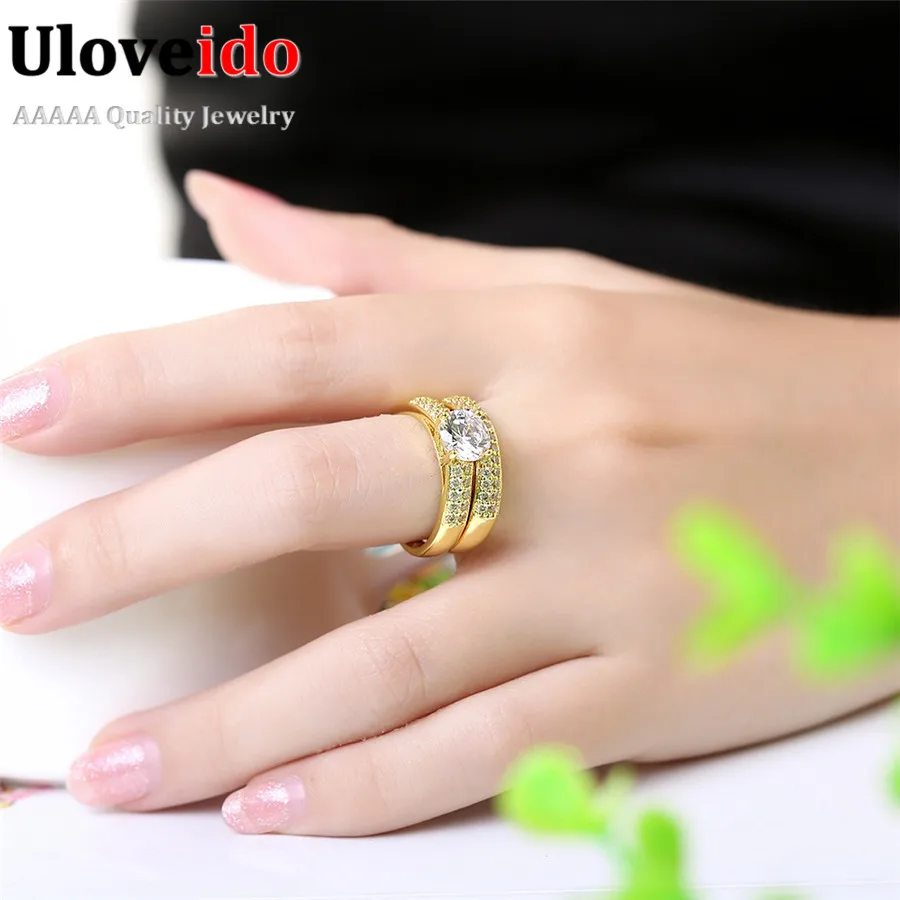 Uloveido Promise Engage Мужские t двойные кольца для пар мужчин и женщин мужские женские