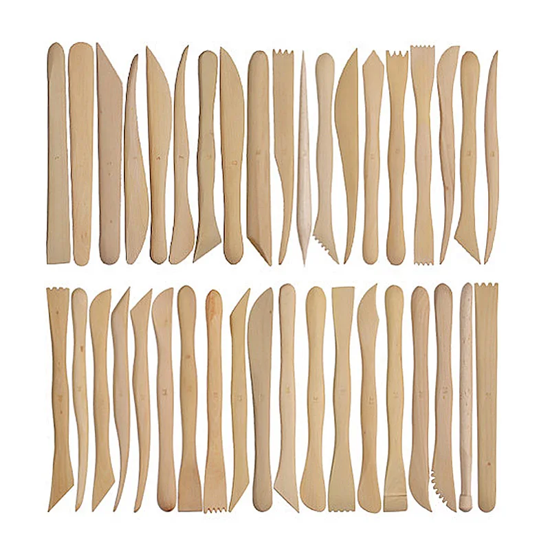 38pcs 6inch Wooden Polymer Clay Pottery Mini Sharping Modeling Tools Set LE66 |
