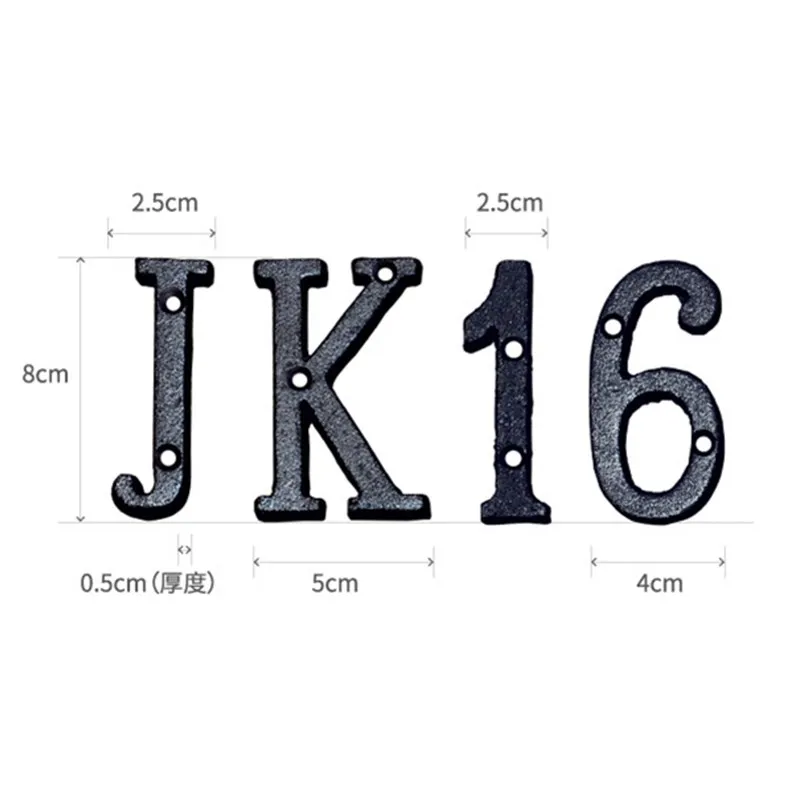 

Creative Industrial Wind Cast Iron Metal Alphanumeric DIY Number Plate Retro Restaurant Hotel Wall Decorations Alphanumeric
