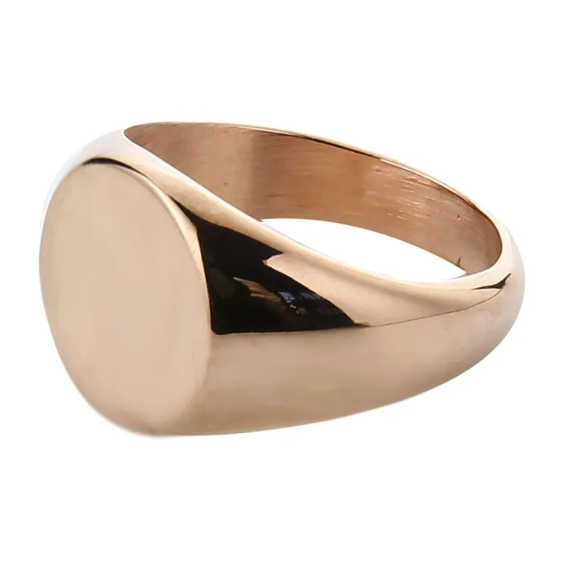 Кольцо-печатка EdgLifU из нержавеющей стали для мужчин и женщин простое круглое