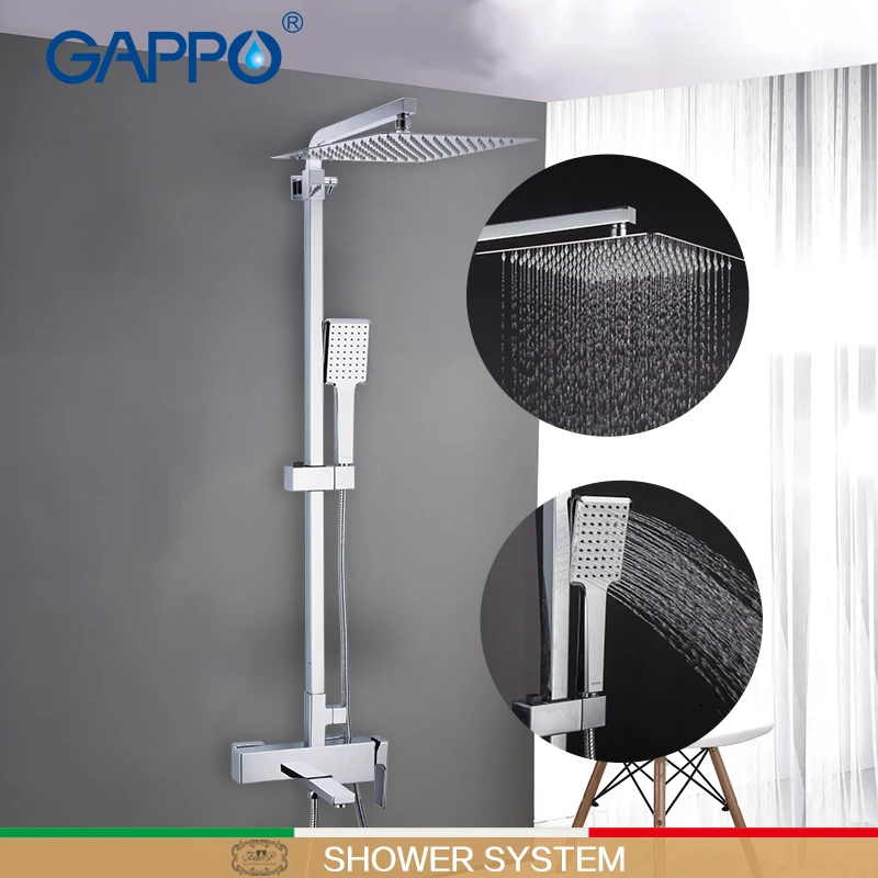 

Душевая система GAPPO, хромированный смеситель «Водопад» для ванной комнаты, настенный набор, душевые кабины