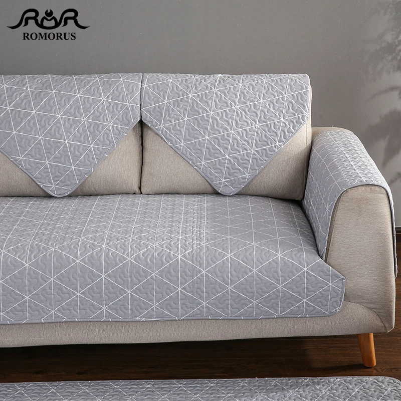 Современные Серый плед-чехол для дивана класса люкс с защитой от скольжения на
