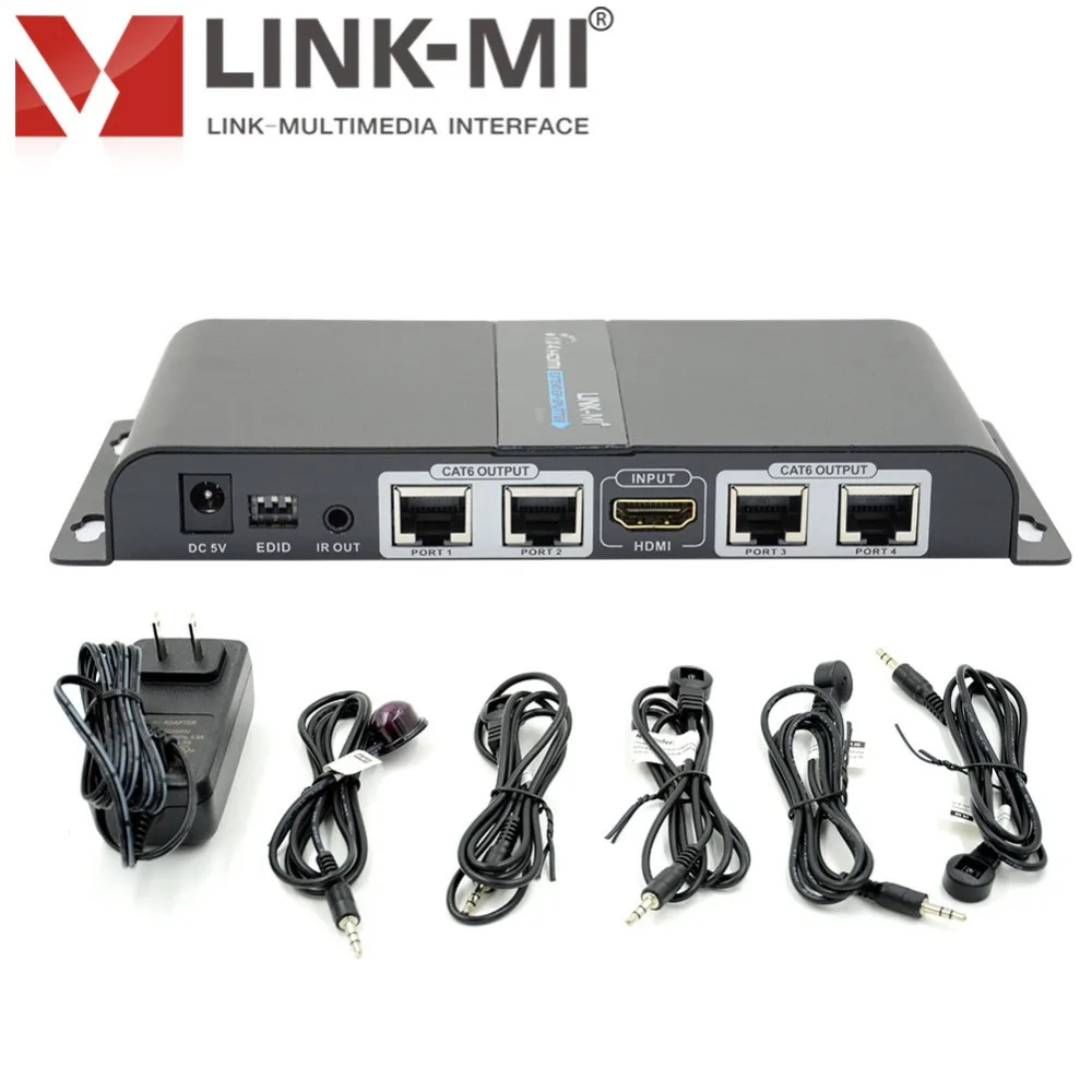 LINK MI 60 м HDMI удлинитель сплиттер 1x4 отображает более одного CAT6/6a/7 поддерживает ИК