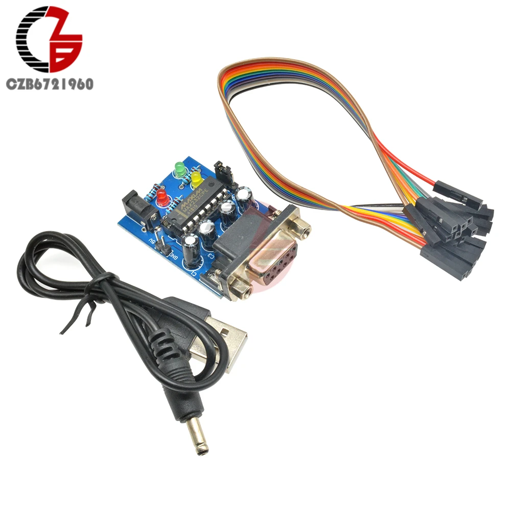 RS232 к TTL Модуль преобразователя MAX232CPE MAX232 чип передачи DB9 Серийный плата питания RXD
