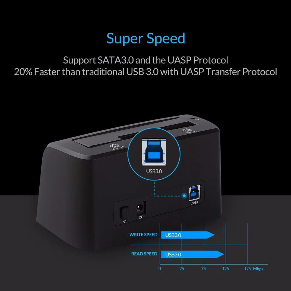 ORICO 8619US3 супер Скорость USB 3.0 SATA жесткий диск Док-станция для 2.5-дюймовый &amp