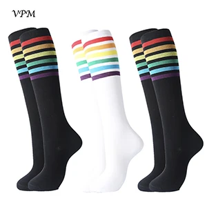 Pack7 VPM/3 пары/партия, хлопковые чулки Harajuku, милые, чистый Единорог, кошка, курица, Кит, пчела, Череп, до колена, женские длинные, теплые, зимний подарок - Цвет: Pack7