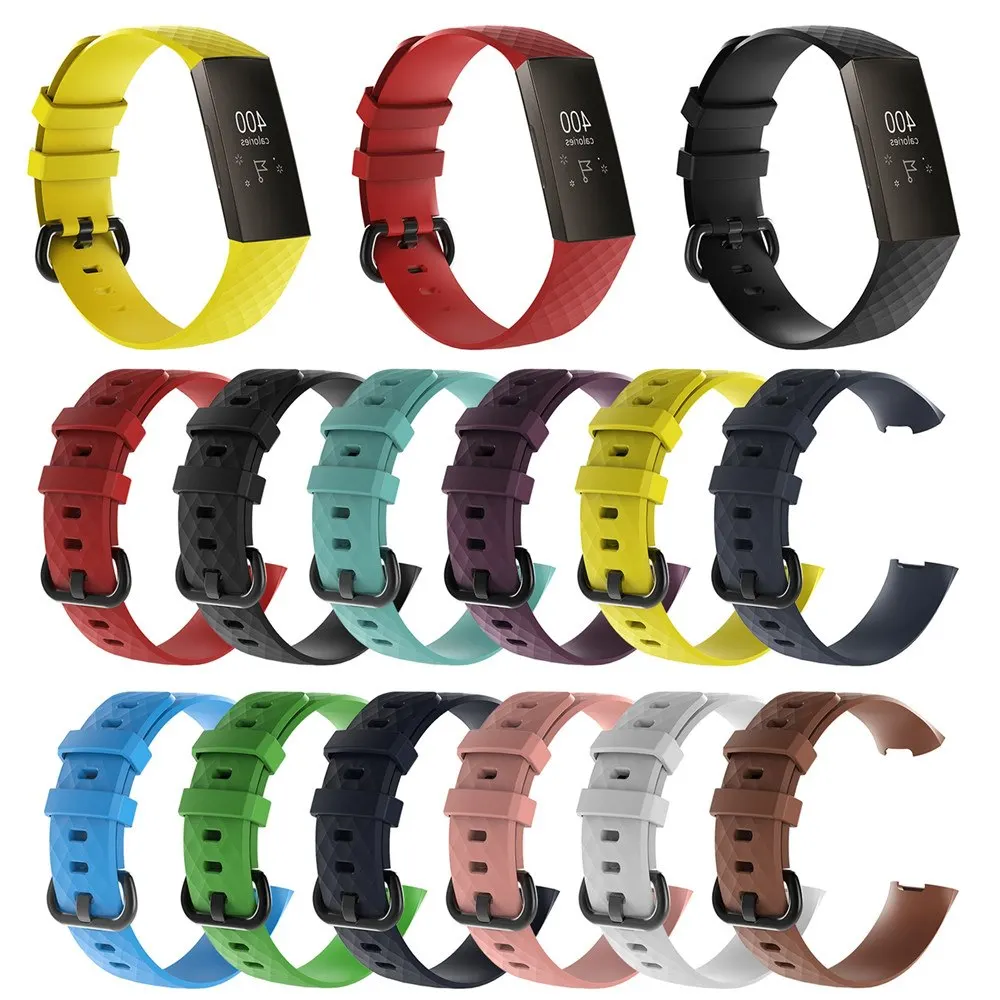 Силиконовый браслет на запястье для Fitbit заряд 3 Фитнес фитнес-трекер часы ремешок