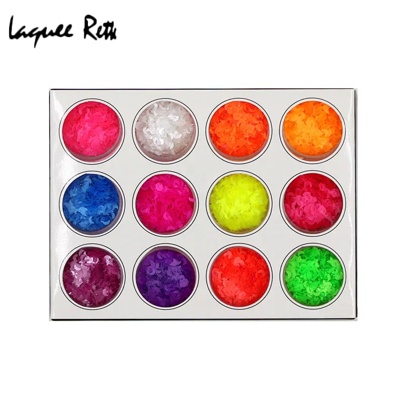 12 шт. яркие цвета полумесяц дизайн ногтей блестки украшение лазерная блестящая