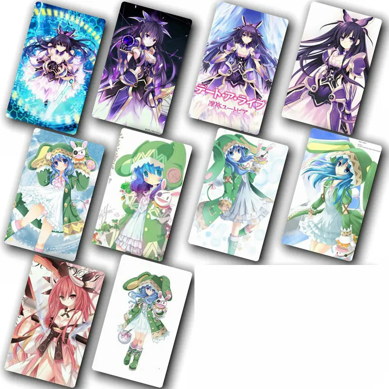 100 шт./лот, AC DATE A LIVE, аниме, кристальная карточная наклейка, для детей, водонепроницаемая, сделай сам, клейкая наклейка s для банковских карт, для общественного транспорта