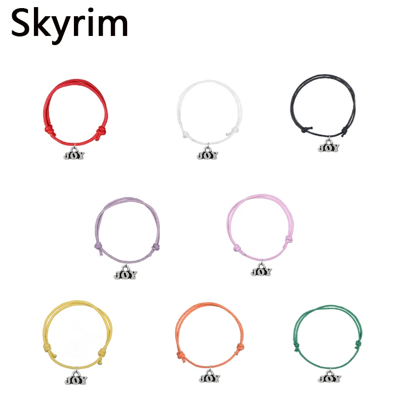 Skyrim 10 шт./лот JOY подвеска с алфавитом модный простой корейский хлопковый браслет