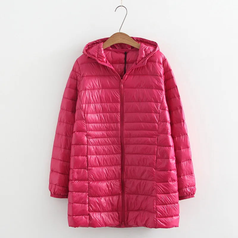 

2020 Plus Size 6XL 90% White Duck Down Jacket Women Loose Ultra Light Goose Feather Coat Long Hooded Slim Warm Outerwear Okd453