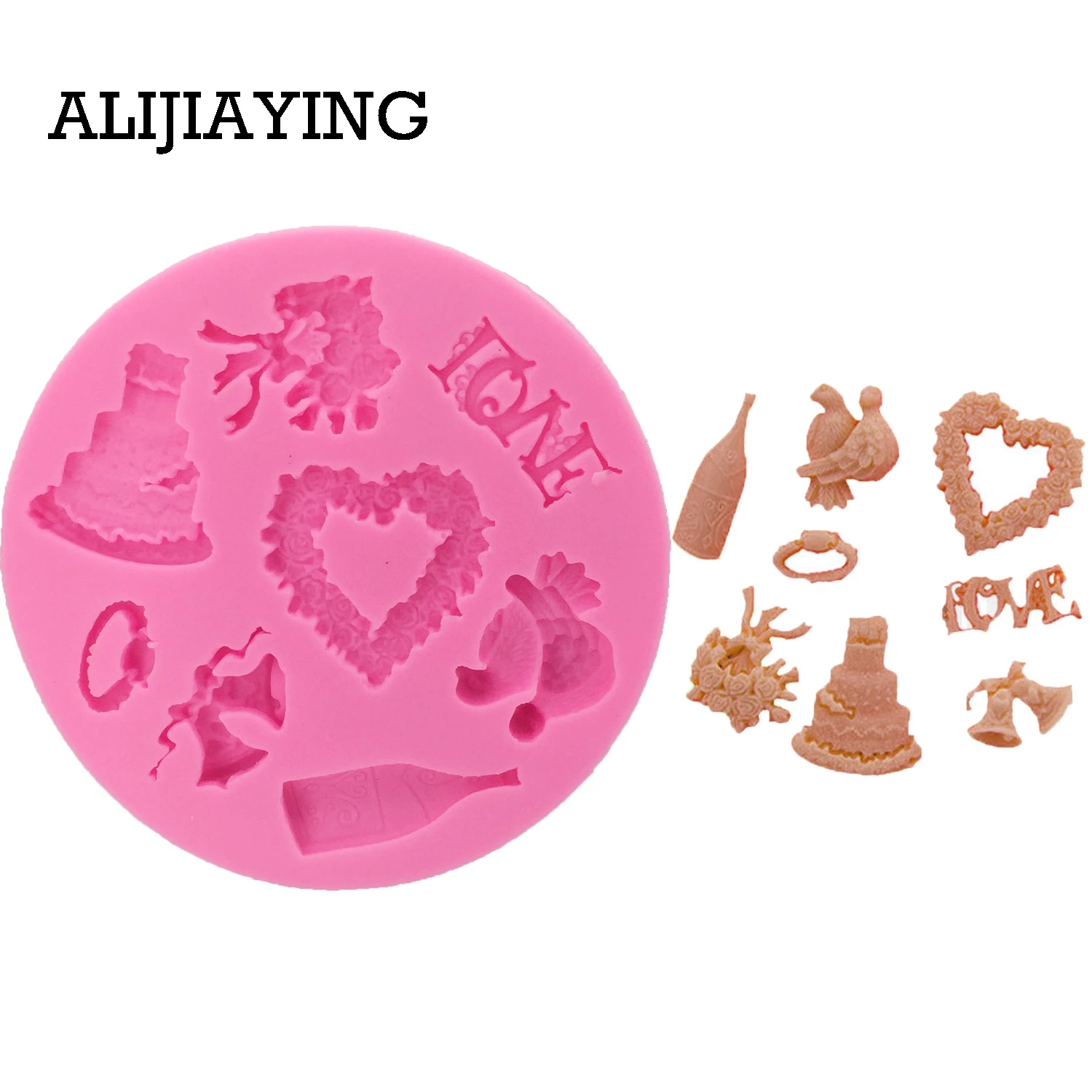 M09661Pcs цветок колокольчик peace dove силиконовая форма любовь сахара инструменты для