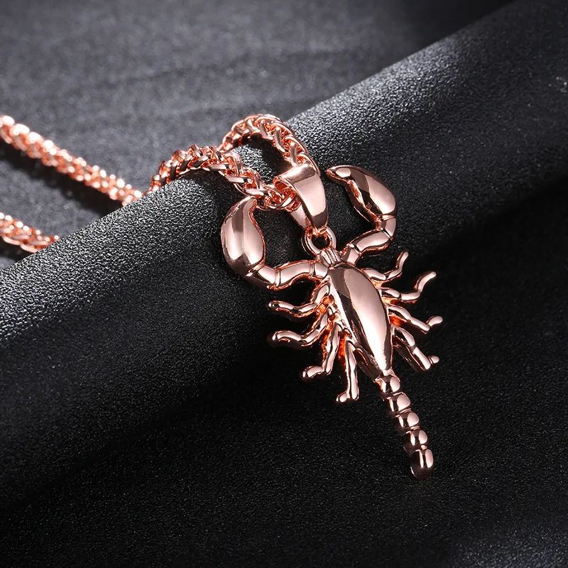 Панк Золотой/черный Скорпион подвеска Ожерелья Цепочка на свитер аксессуары для