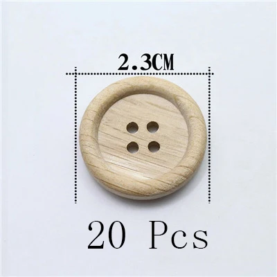2.3cm 10/20 шт. 2/4 отверстия полидисперсным дерево Цвет круглые кнопки из натурального дерева Кнопка для Для женщин DIY ручной работы Одежда Швейные аксессуары - Цвет: 2.3cm