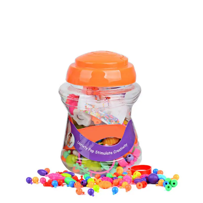 220 pcs Самодельный браслет для девочек, беспроводные бусы, детская креативная игрушка ручной работы, струны из бисера, Ранние обучающие шарики, игрушки для подарков - Цвет: 220 pcs