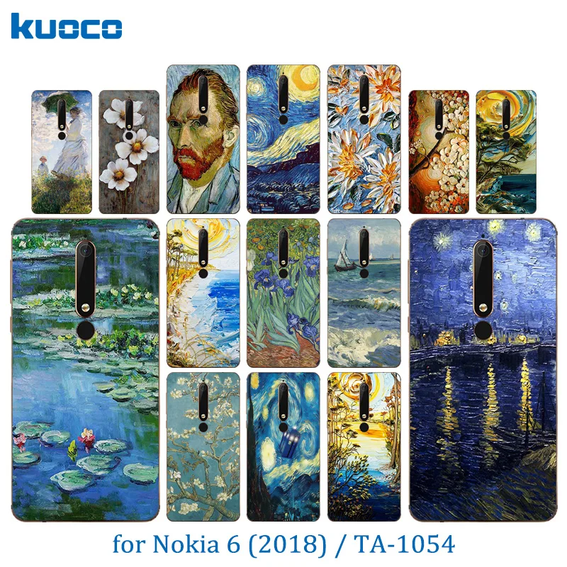 5 дюймов для Nokia 6 2018 чехол телефона второе поколение 2th Ван Гог шаблон Мягкий
