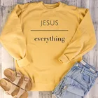 Толстовка с круглым вырезом Иисус над всем, вдохновляющая, хипстерская, для христианского крещения, унисекс, свитшоты, пуловеры в стиле грандж