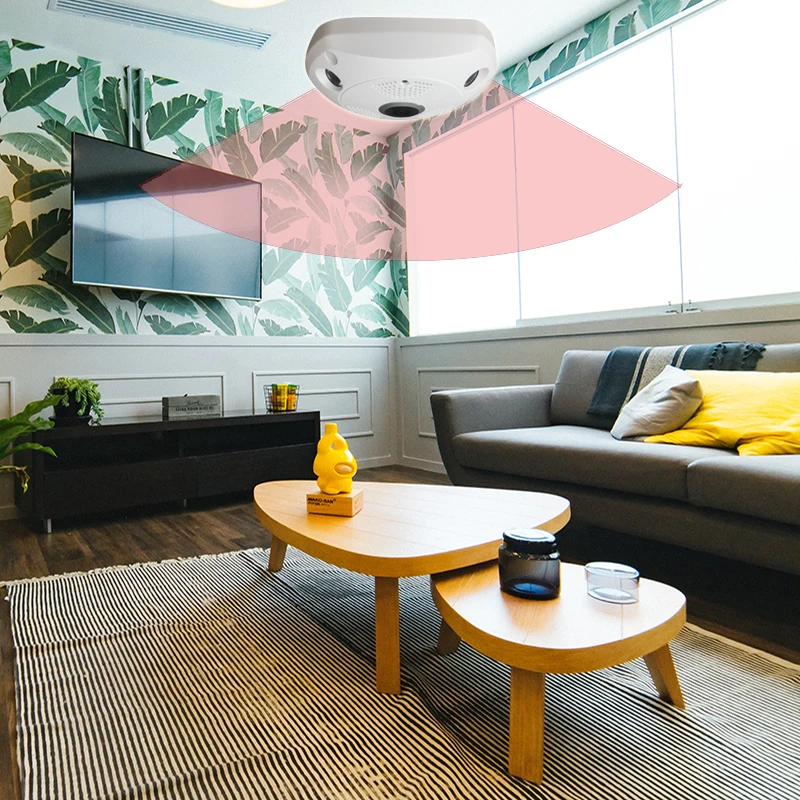 Мини Беспроводная ip камера безопасности WiFi HD960P Wi Fi Fishey наблюдение 360 градусов