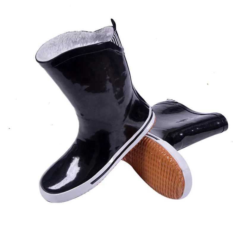 2017 Новый Теплый Дождь Сапоги для Женщин Дамы Середины икры Мода ПВХ Зимние