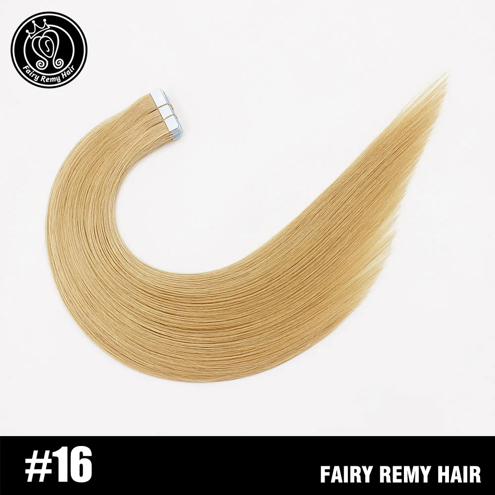 #16 Сказочные волосы remy, 2,0 г/шт., 22 дюйма, натуральные человеческие волосы для наращивания на ленте, пепельный блонд, европейские волосы remy для наращивания, 40 г/ПАК - Цвет: #16