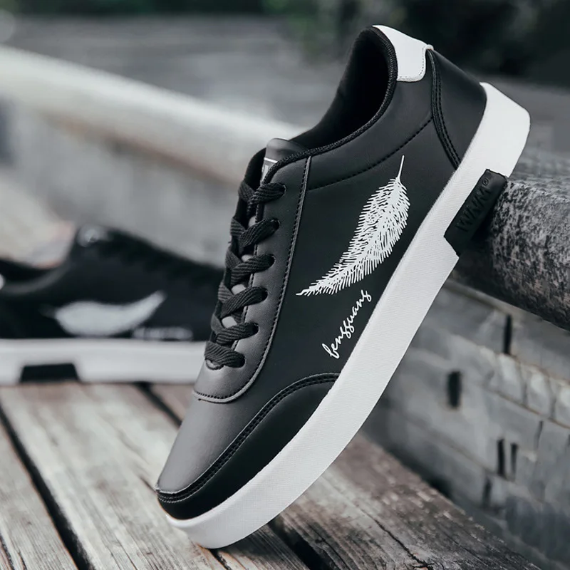 2019 Fashion Casual Leather Shoes for Male Work Outdoor Walking Sneaker Autumn Breathable Men Footwear Flat | Обувь