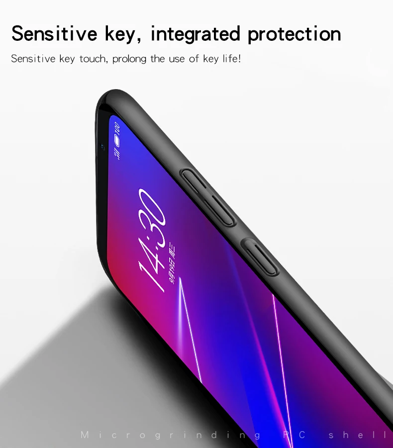 Гладкий чехол для Meizu 16X ультратонкие Жесткие защитные чехлы M872Q задняя крышка