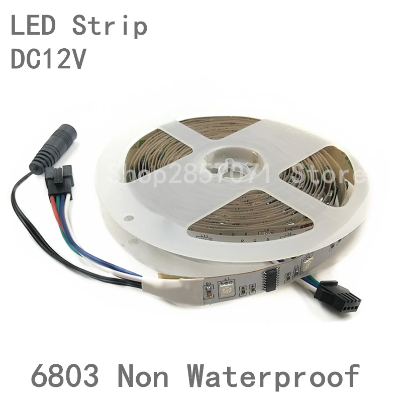 Светодиодная лента 6803 IC 5050 RGB 5 м 12 В IP30 не водонепроницаемая гибкие ленты 30
