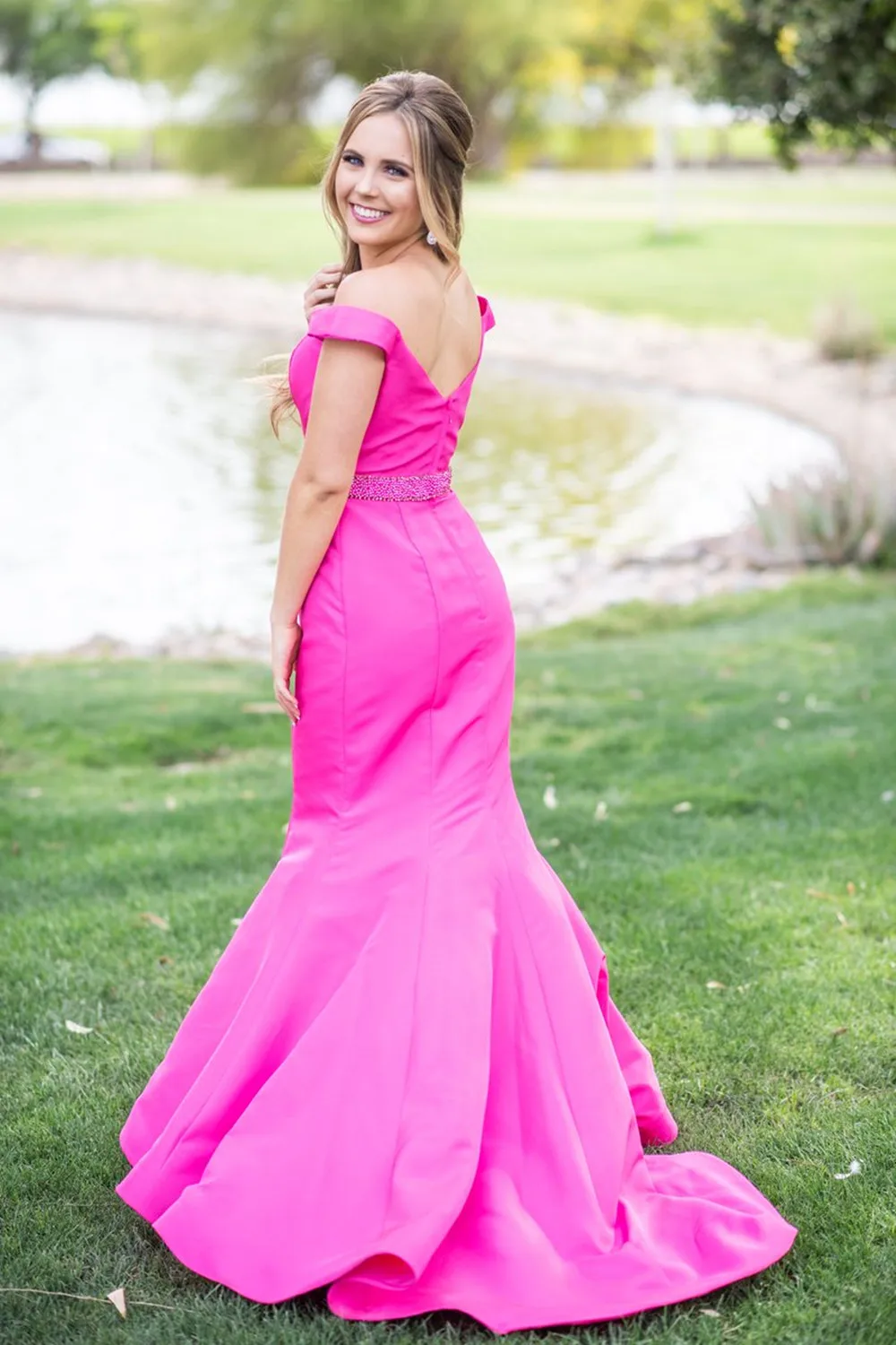 HONGFUYU с открытыми плечами Robe de Soiree длинное платье Русалка для выпускного вечера элегантные свадебные атласные вечерние платья с коротким шлейфом